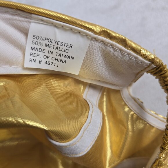 Gold Metallic Costume Hat 80s 90s Hip Hop Pop Star Disco Rap Robot Futuristic - Picture 6 of 6